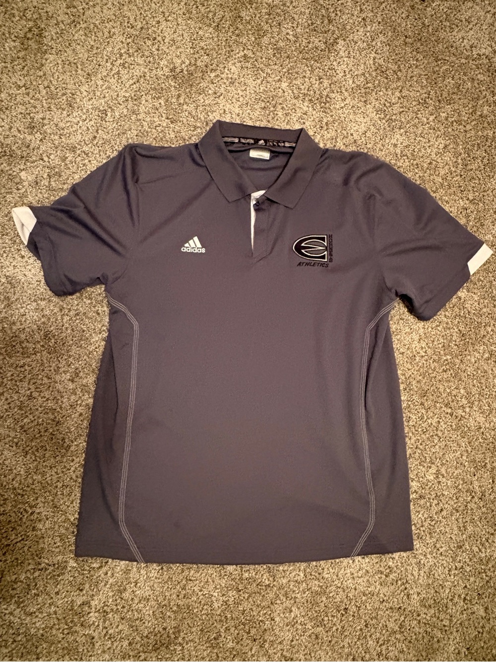 Adidas Men's Dark Gray Polo Shirt with Athletics Logo - Size XL